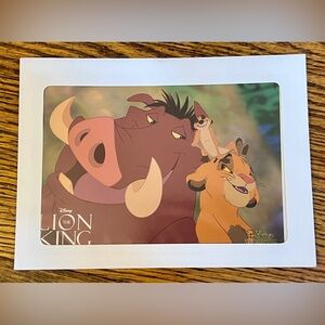 Disney Movie Club The Lion King Collectible Lithograph
